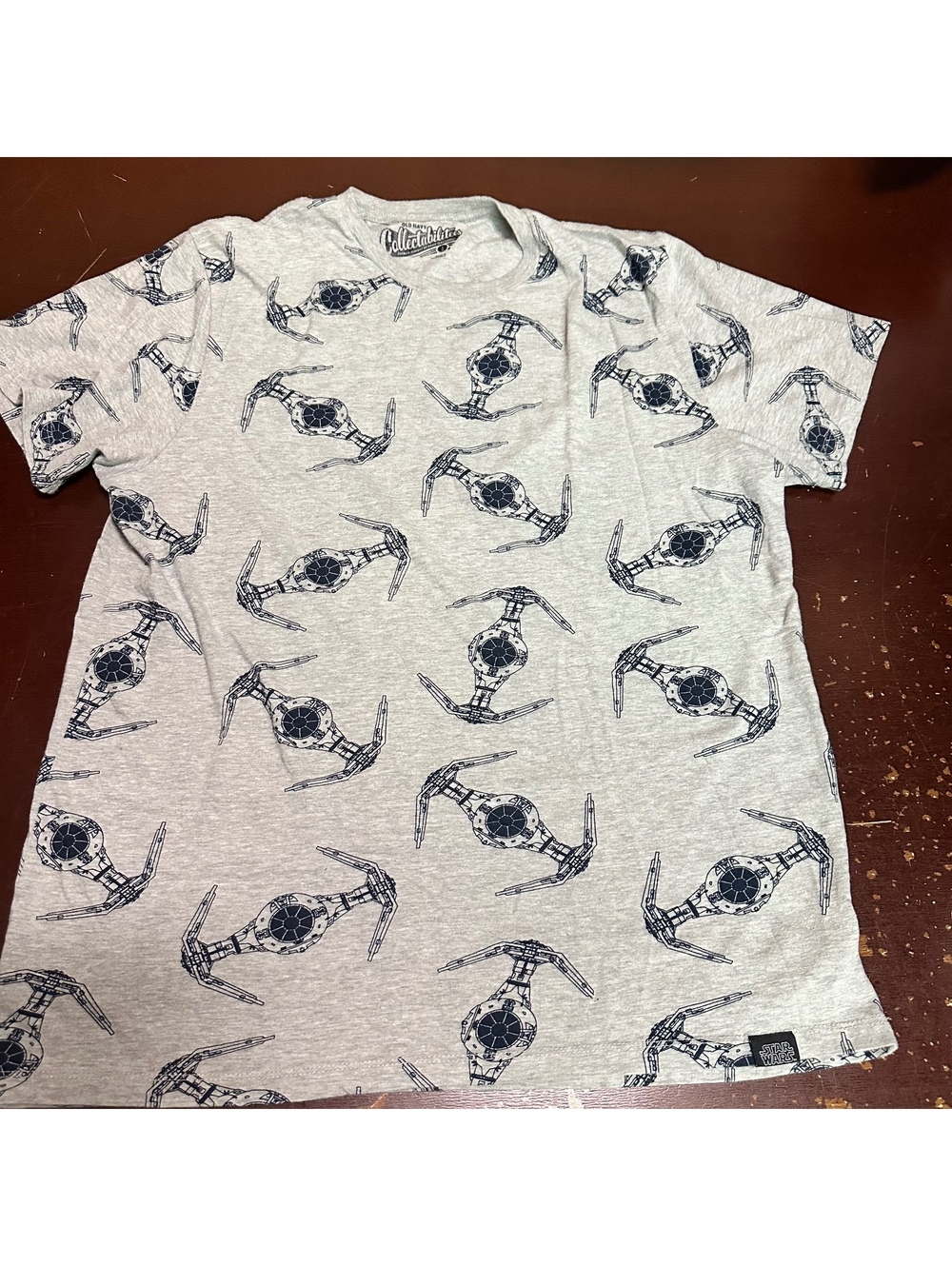 Star Wars TIE Interceptor All Over Print T-Shirt Old Navy Gray Mens Large L